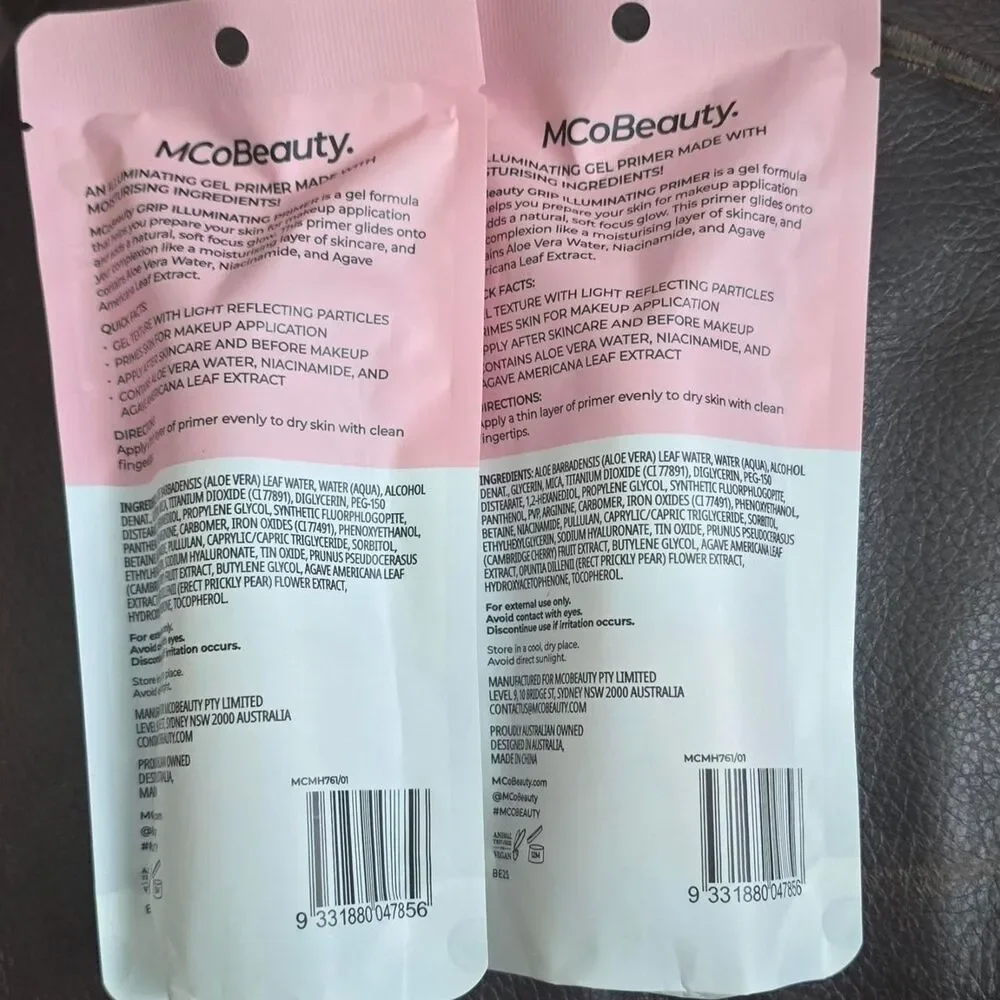 MCoBeauty Mini Grip Illuminating Primer Set of 2 – Travel Size Makeup Primer New